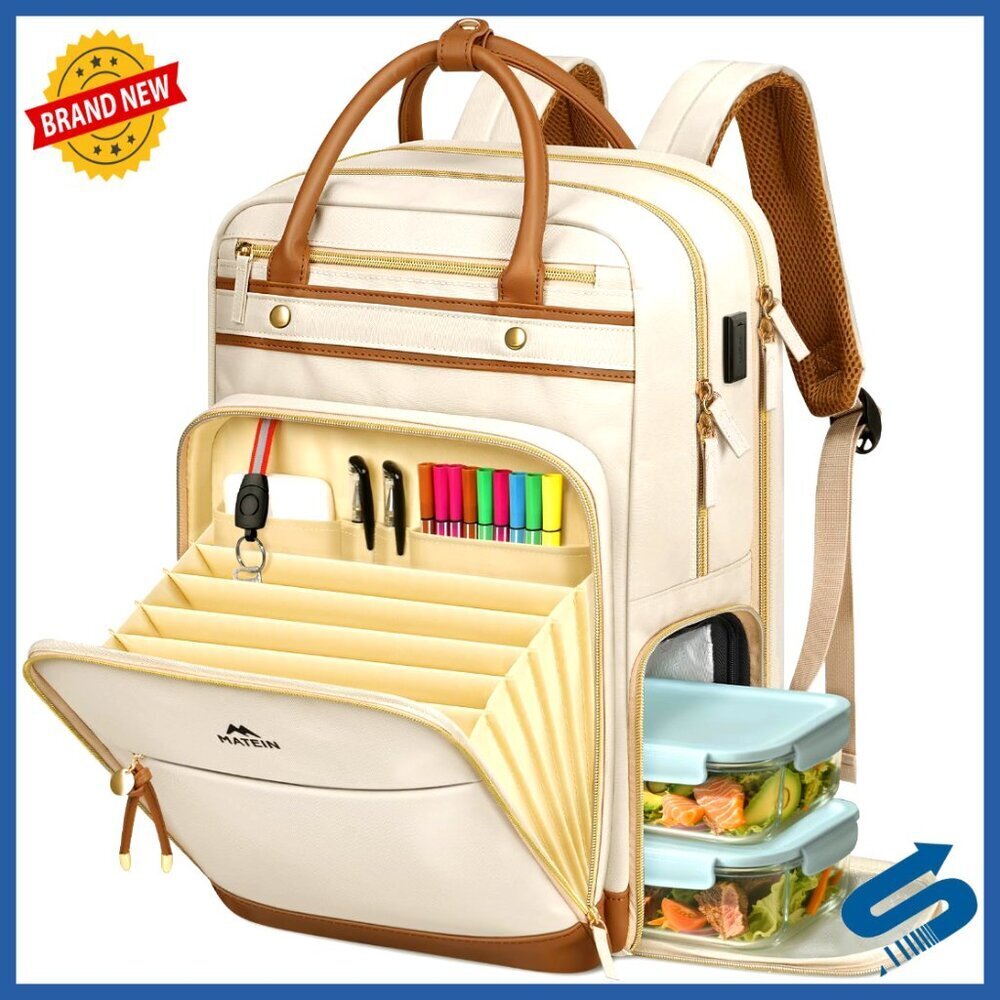 Laptop Backpack with Detachable Lunch Compartment USB Port Organized Pockets